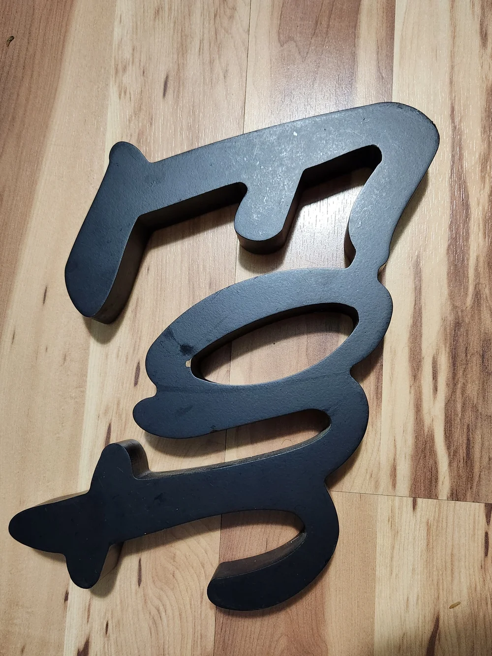 Eat Script Wall Sign - Black Decorative Accent